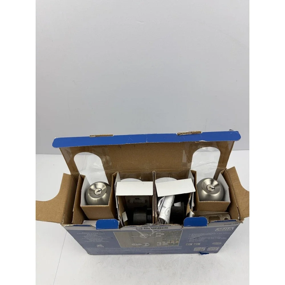 Brinks Keyed Entry & Deadbolt Ball Knob Set Satin Nickel 2106-119 High Security